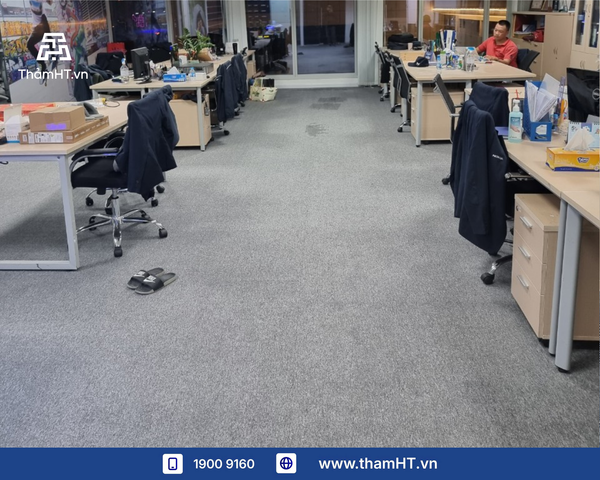 Thảm trải sàn văn phòng 120m2 ở quận 10 - Thảm ALPS 1116 Xám - Tăng khả năng tập trung cao độ