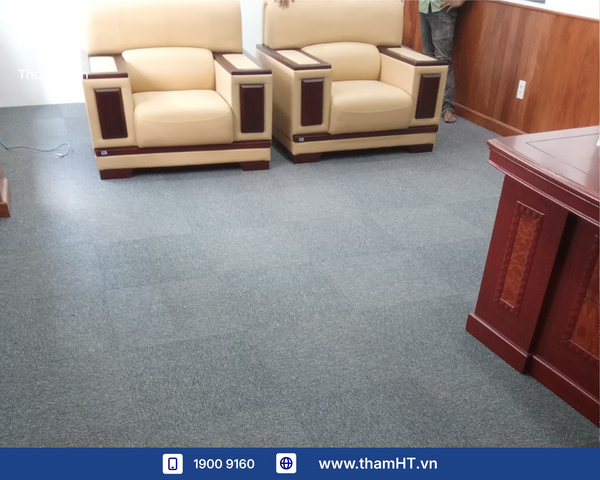 Thảm trải sàn phòng Giám đốc 30m2 - Thảm PIXEL 02 Xám đậm - Khẳng định vị thế doanh nghiệp