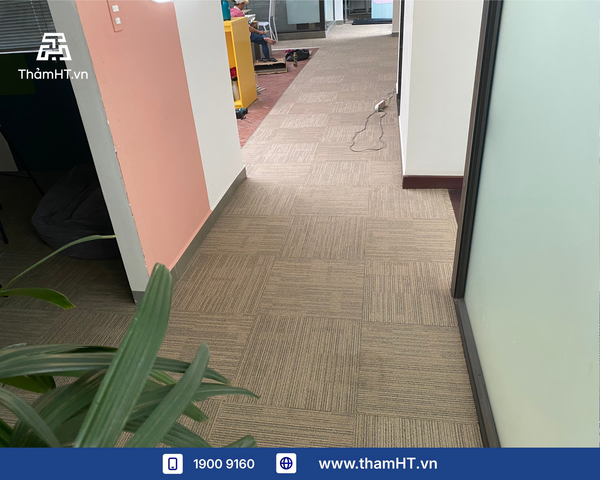 Thảm sàn quán Café Workflow - Thảm VINUS 01 Màu Kem - Tạo không gian co-working sáng tạo