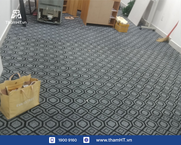 Thảm trải sàn Văn phòng diện tích nhỏ - Thảm JACQUARD 09 Xám - Cải tạo văn phòng tiết kiệm chi phí