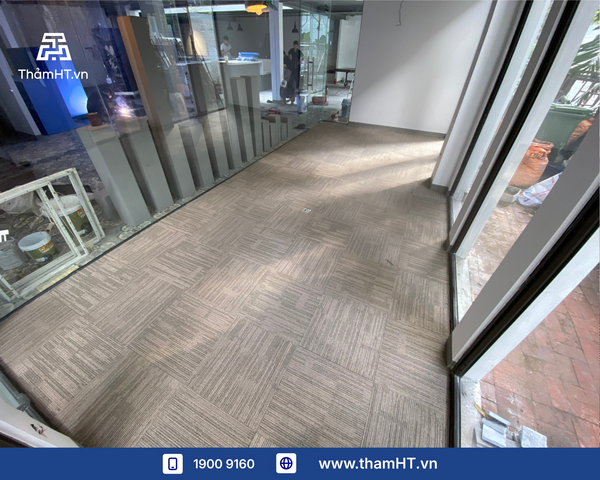 Thảm sàn quán Café Workflow - Thảm VINUS 01 Màu Kem - Tạo không gian co-working sáng tạo