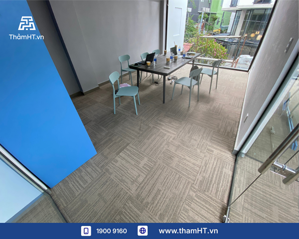 Thảm sàn quán Café Workflow - Thảm VINUS 01 Màu Kem - Tạo không gian co-working sáng tạo