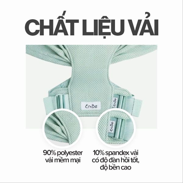 Chất liệu vải lưới, mỏng nhẹ, thoáng khí