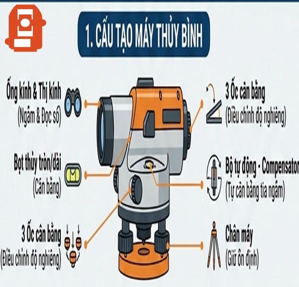 hướng dẫn cách sử dụng máy thuỷ bình