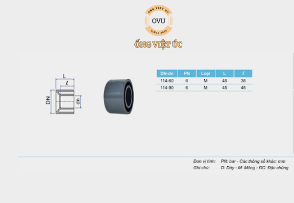 bạc chuyển bậc UPVC