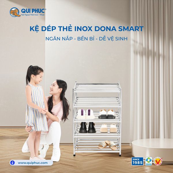 Kệ dép thẻ inox Dona Smart Qui Phúc