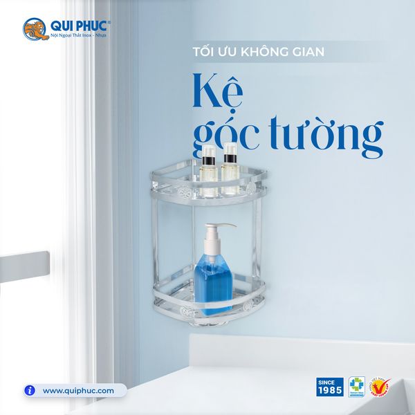 Kệ góc tường inox Qui Phúc