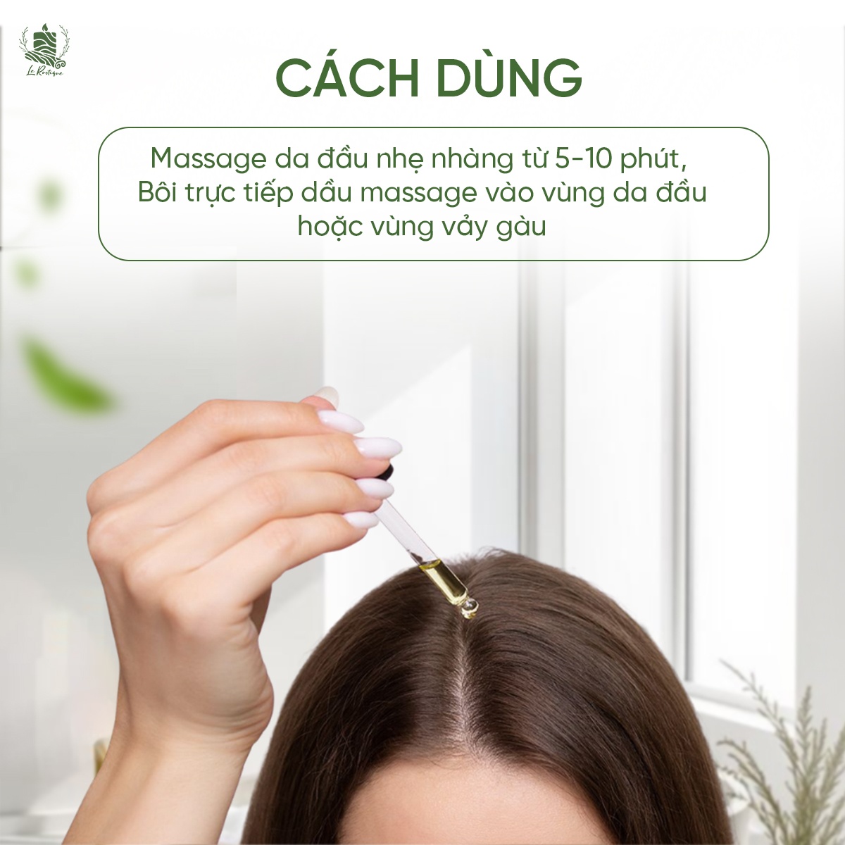 Chỉ cần massage da đầu từ 5-10 phút trước khi gội đầu để tạo hàng rào bảo vệ da đầu.