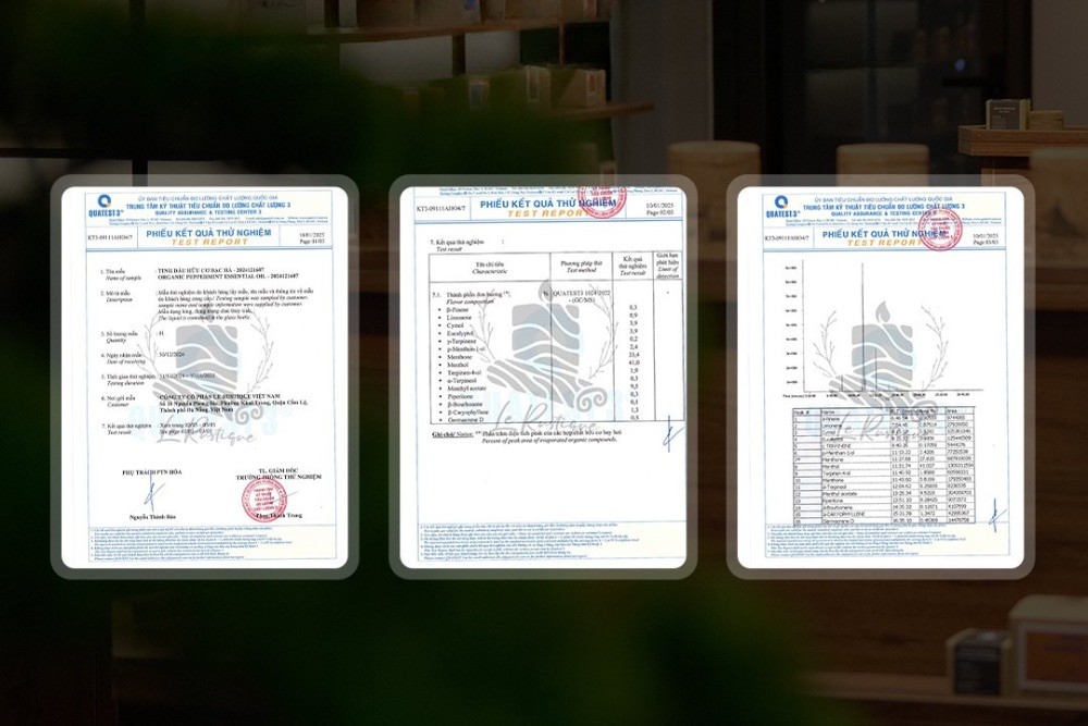 Nến thơm Le Rustique được kiểm nghiệm và chứng nhận an toàn bởi QUATEST3, IAMS, CASE