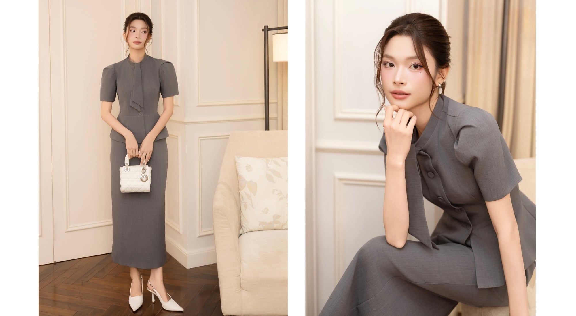 Áo kiểu tay phồng nhẹ