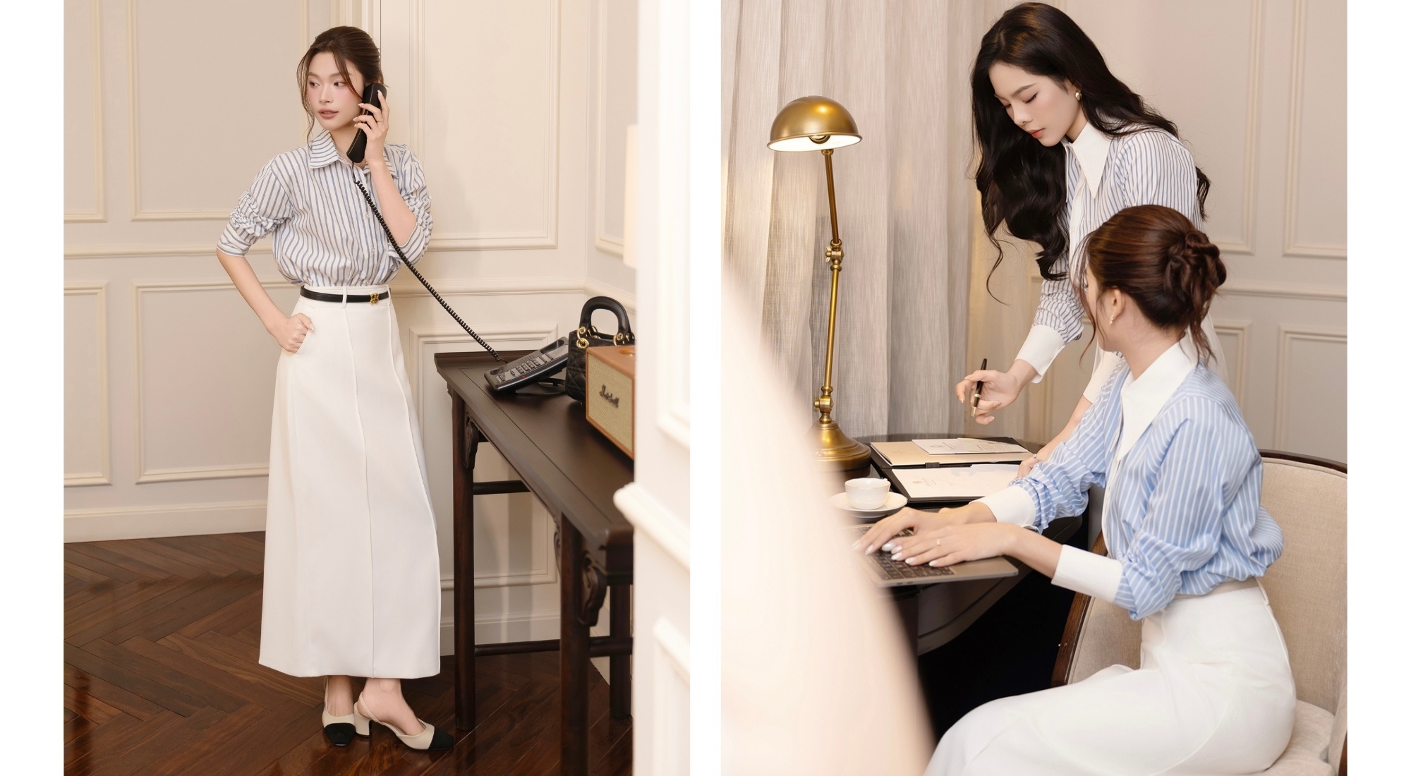 Áo sơ mi và chân váy