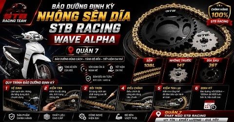 Bảo Dưỡng Nhông Sên Dĩa STB Wave Alpha Định Kỳ Quận 7