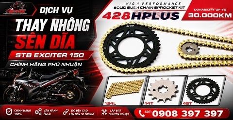 Dịch Vụ Thay Nhông Sên Dĩa STB Exciter 150 Chính Hãng Phú Nhuận