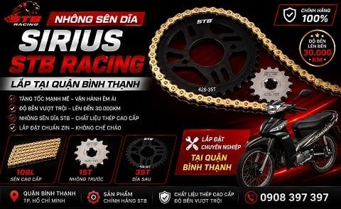 Giá Nhông Sên Dĩa Sirius STB Racing Lắp Tại Quận Bình Thạnh