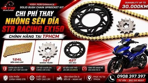 Chi Phí Thay Nhông Sên Dĩa STB Racing Ex150 Chính Hãng TPHCM