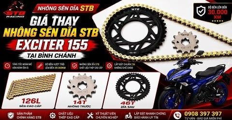 Giá Thay Nhông Sên Dĩa STB Exciter 155 Tại Bình Chánh