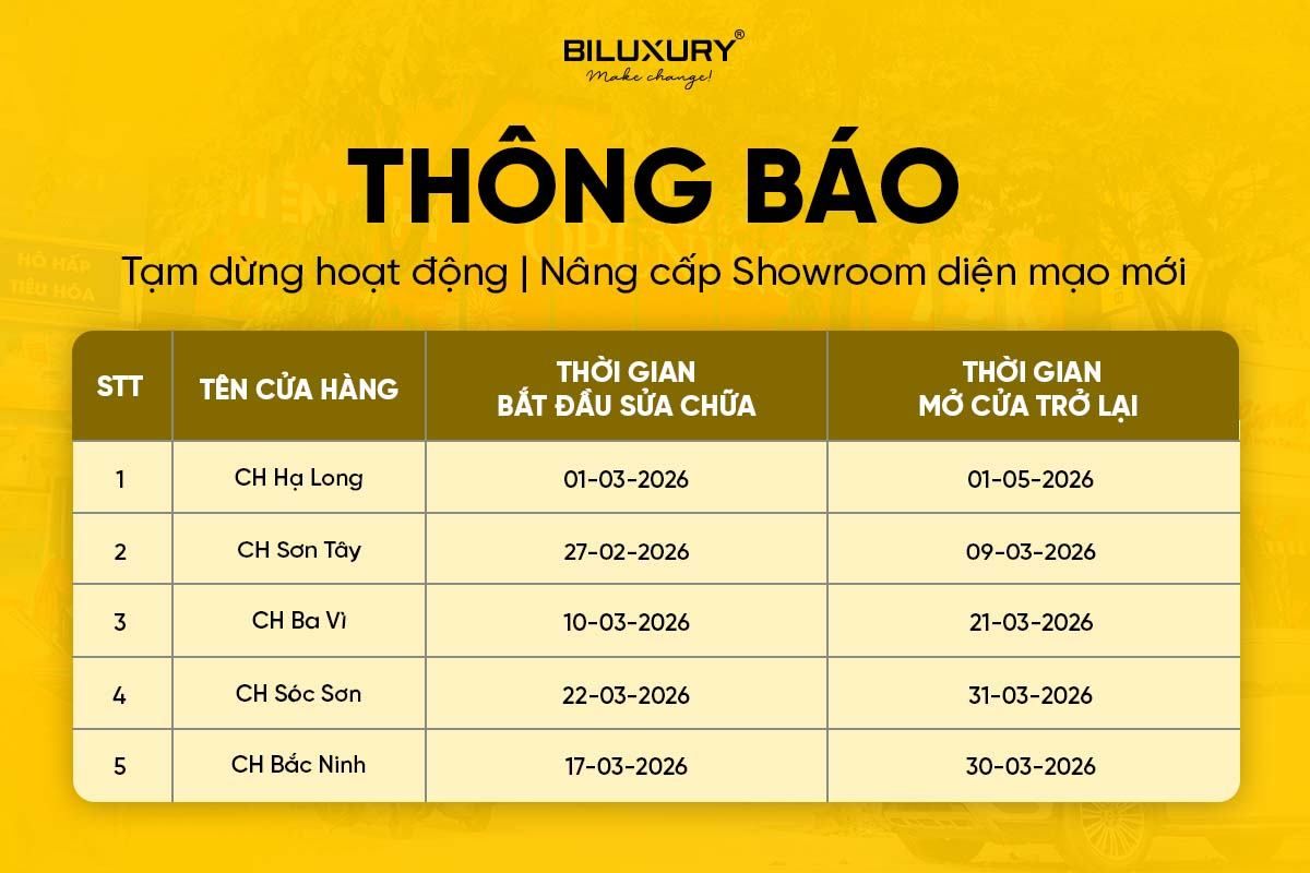 THÔNG BÁO TẠM DỪNG HOẠT ĐỘNG - NÂNG CẤP SHOWROOM DIỆN MẠO MỚI 2026