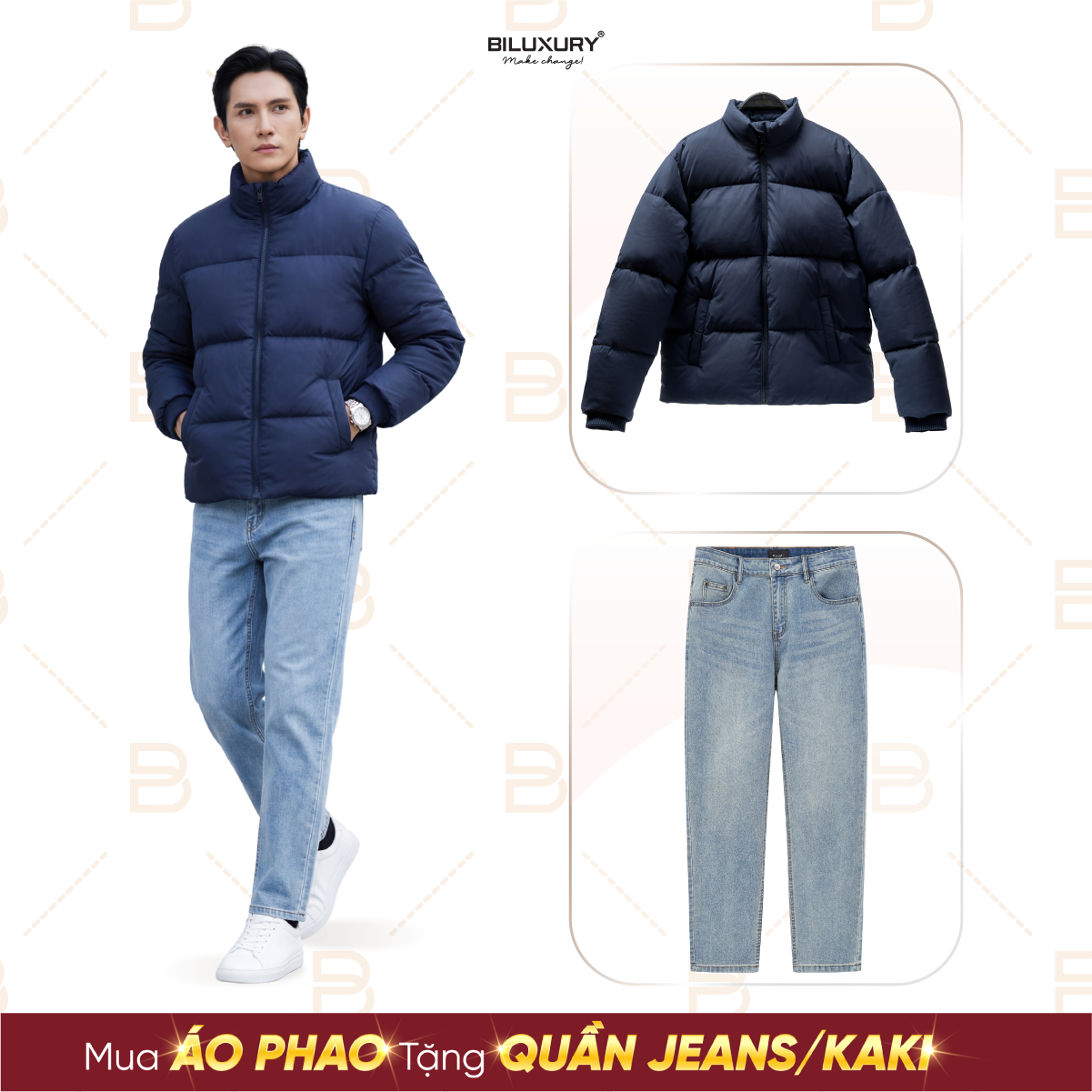 SIÊU ƯU ĐÃI ĐÓN NĂM MỚI 2026 - MUA ÁO PHAO TẶNG QUẦN JEANS HOẶC QUẦN KAKI!