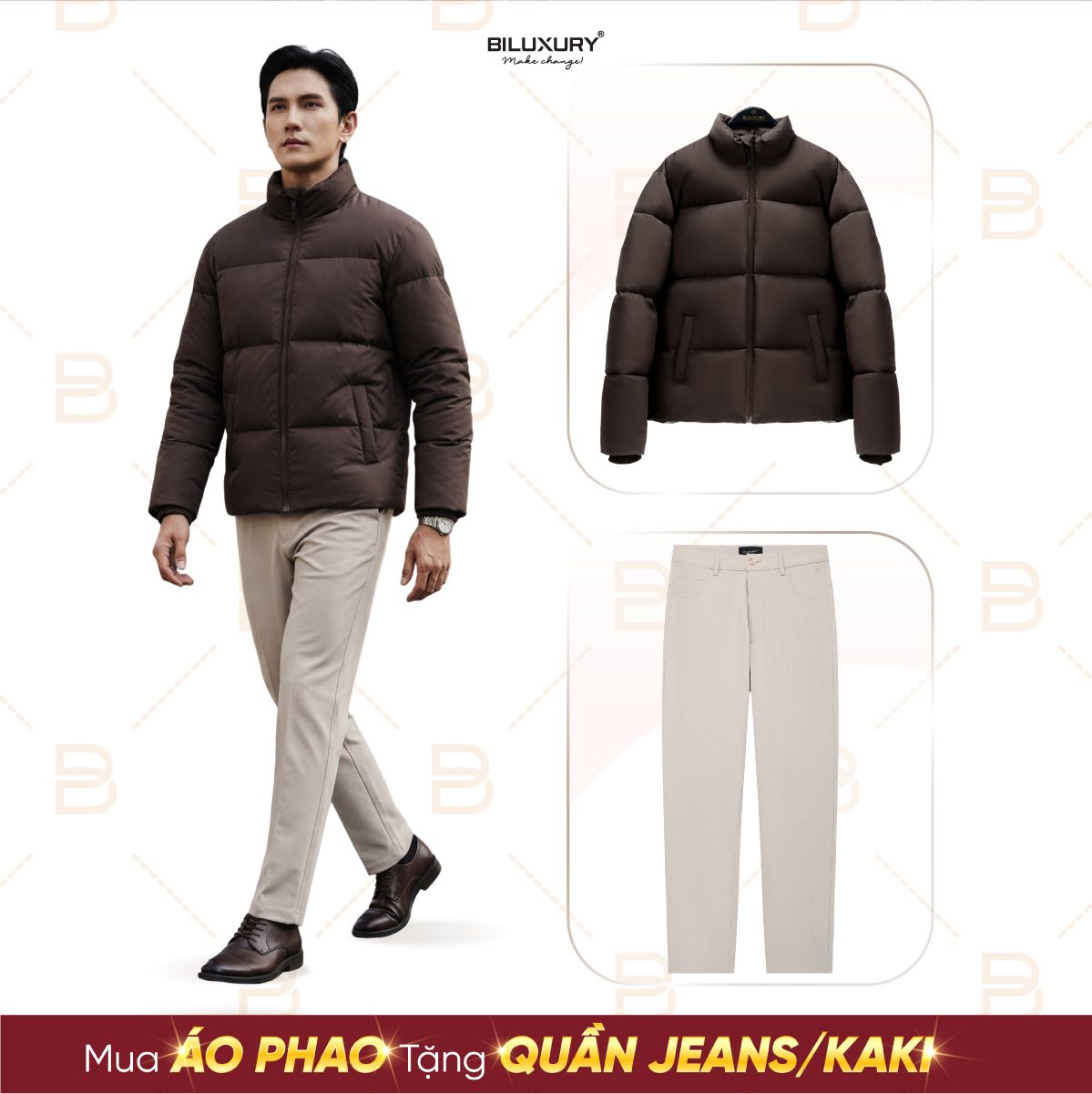 SIÊU ƯU ĐÃI ĐÓN NĂM MỚI 2026 - MUA ÁO PHAO TẶNG QUẦN JEANS HOẶC QUẦN KAKI!