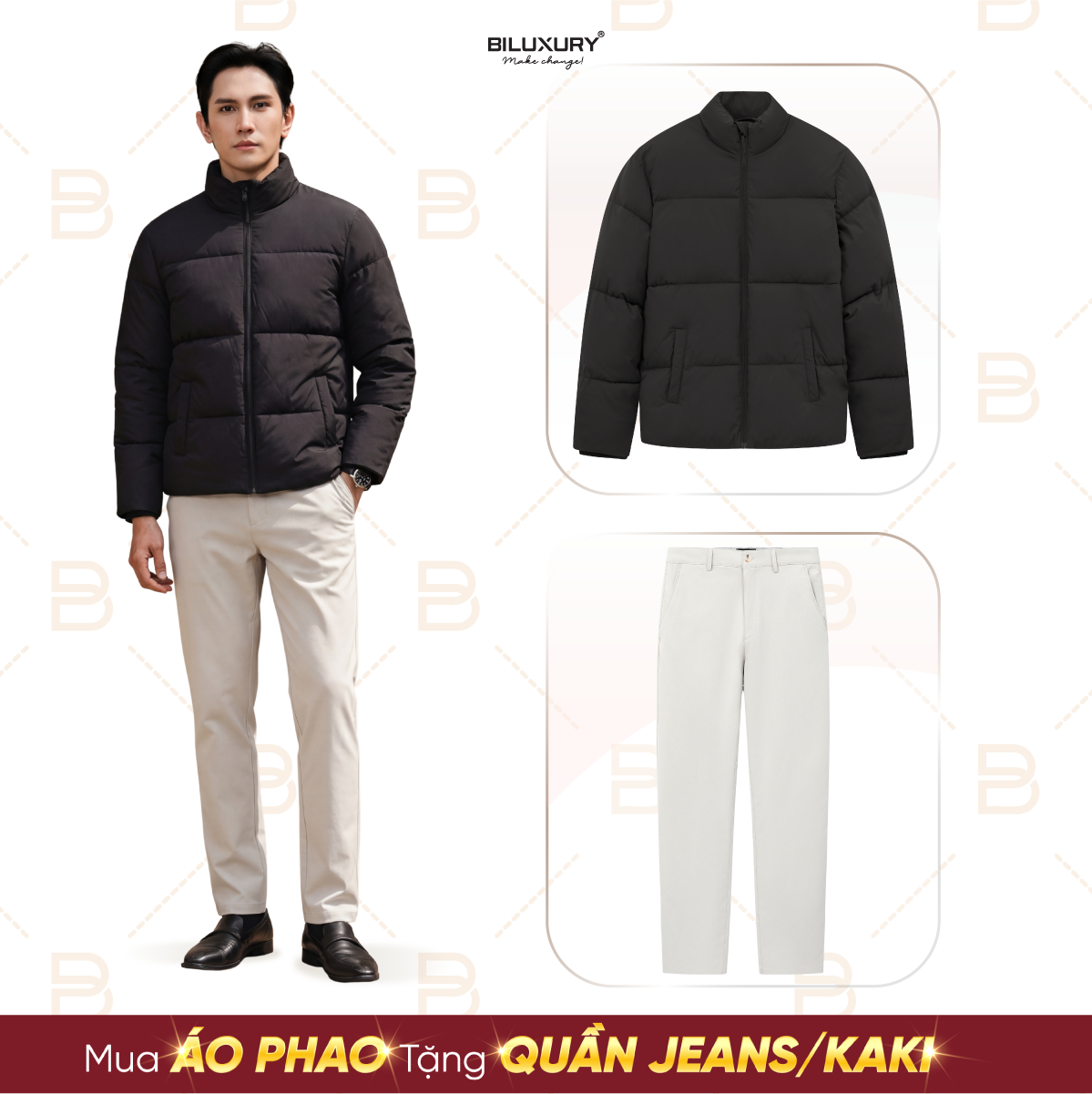 SIÊU ƯU ĐÃI ĐÓN NĂM MỚI 2026 - MUA ÁO PHAO TẶNG QUẦN JEANS HOẶC QUẦN KAKI!