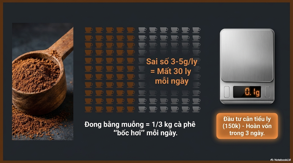 1kg Cà Phê Pha Được Bao Nhiêu Ly? Bảng Định Lượng Chuẩn & Tính Chi Phí Thực Tế