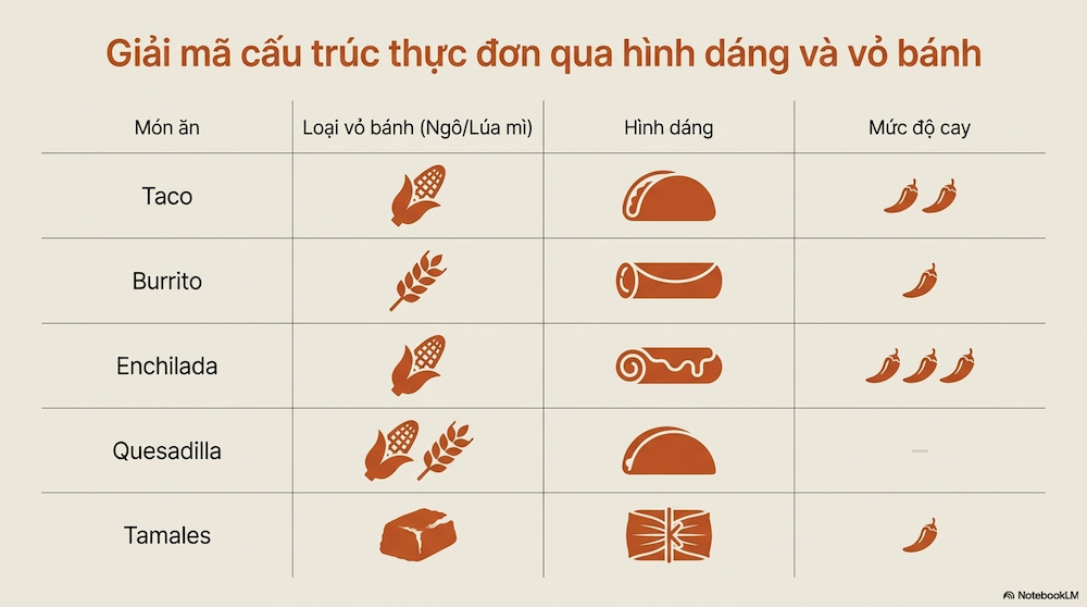 Taco, Burrito, Enchilada, Quesadilla — Khác Nhau Chỗ Nào?