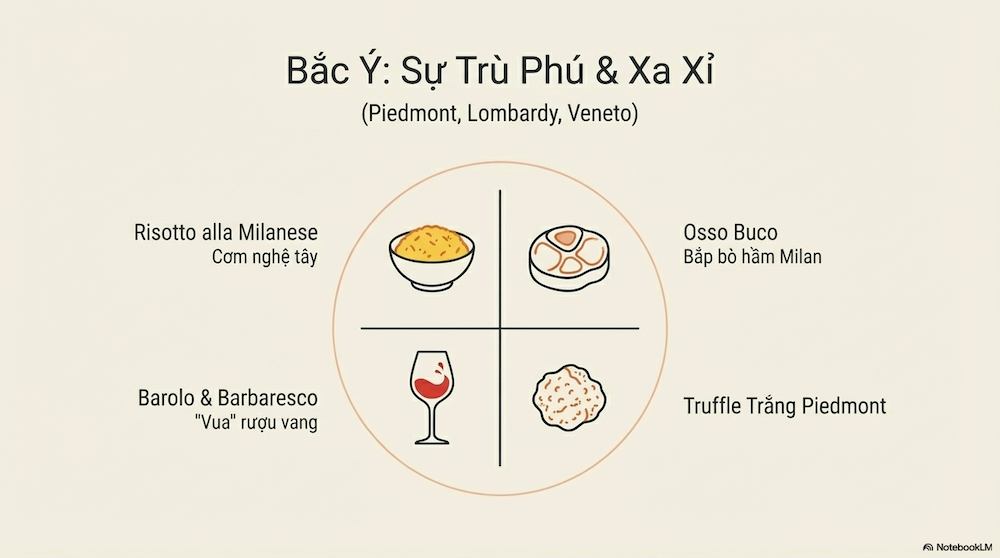 Bắc Ý (Piedmont, Lombardy, Veneto) — Xứ Sở Của Bơ, Risotto Và Truffle