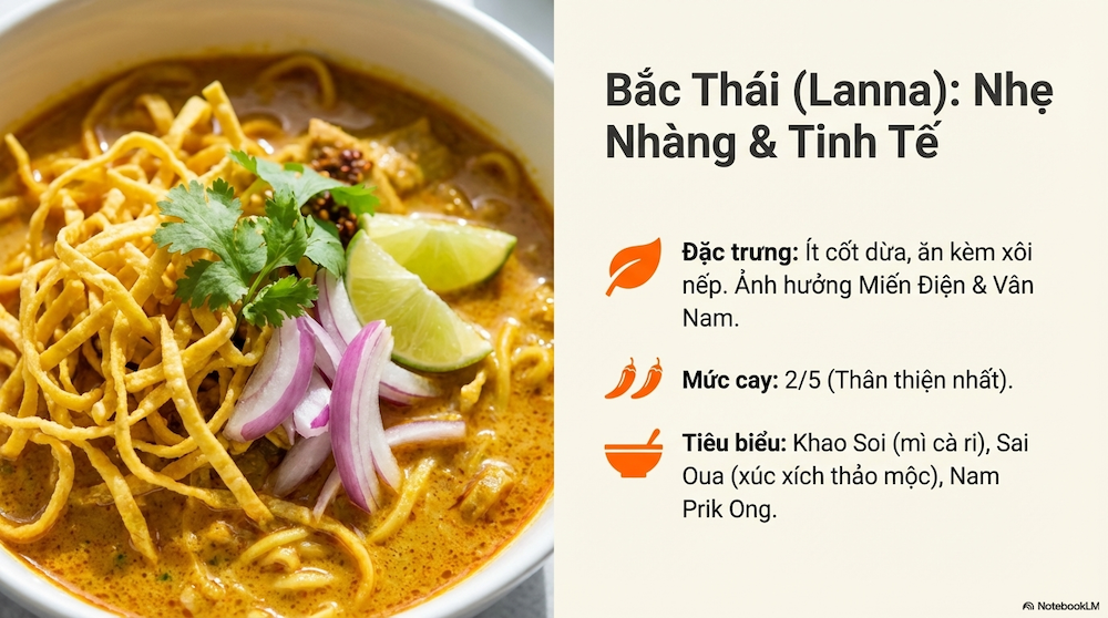 Thái Bắc (Lanna) — Nhẹ Nhàng, Ít Cà Ri Nước Cốt Dừa