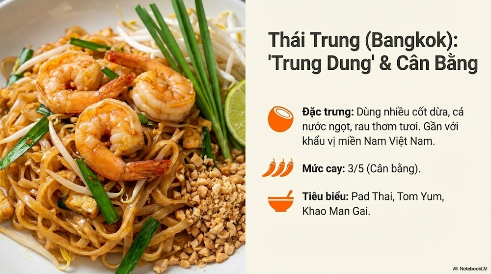 Thái Trung (Bangkok và vùng đồng bằng) — Cân Bằng Và Dễ Ăn Nhất