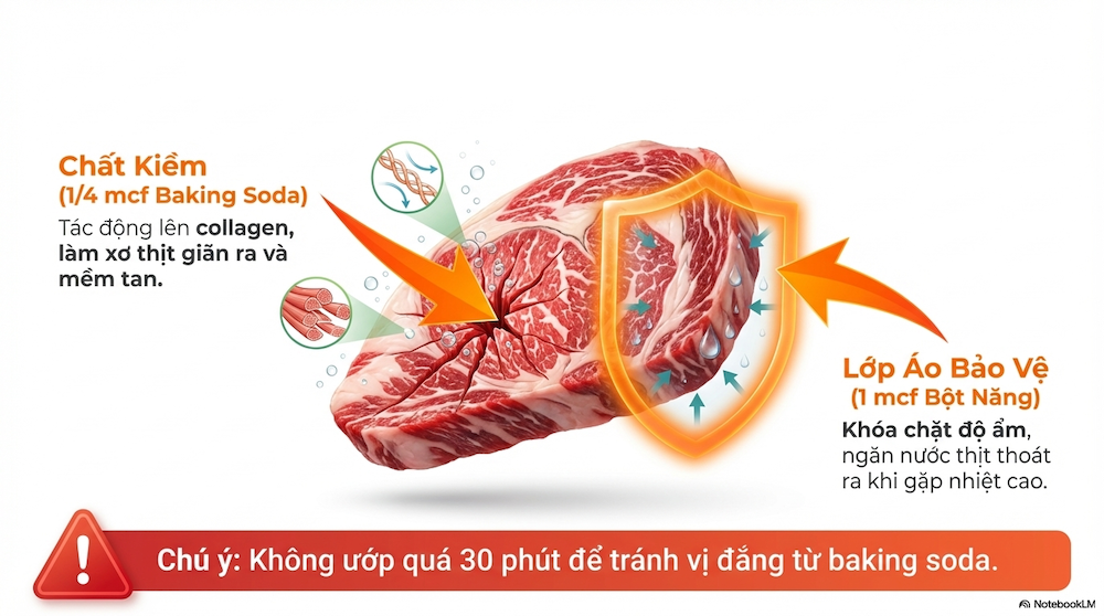 Bước 2 — Ướp thịt bò đúng cách (15 phút)