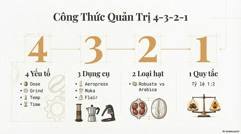 Công Thức 4-3-2-1: Pha Espresso Chuẩn Với Bất Kỳ Dụng Cụ Nào