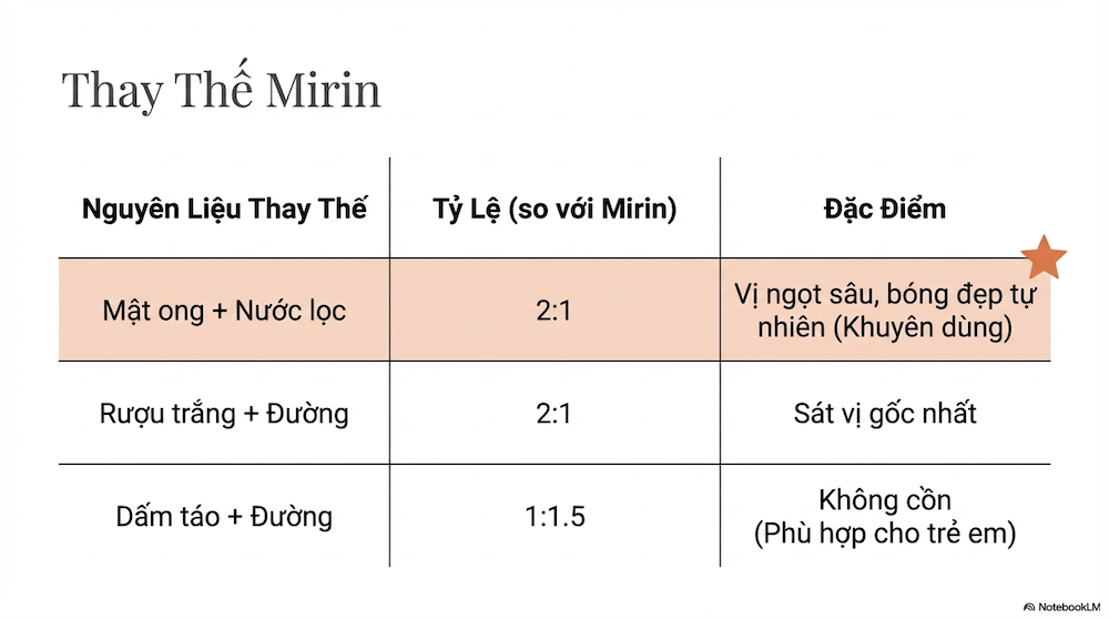 Thay Mirin Bằng Gì Tại Việt Nam?