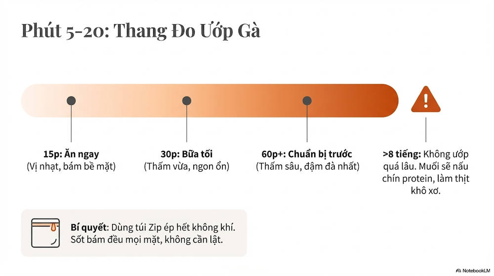 Phút 5–20: Ướp Gà — Tỷ Lệ Chuẩn Và Bí Quyết Thấm Đều