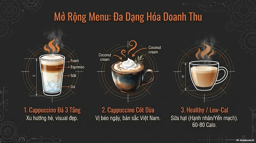 Biến Thể Cappuccino Phổ Biến