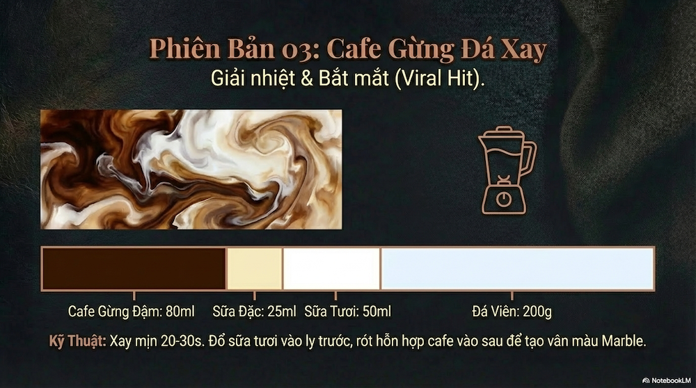 3. Cafe gừng đá xay — giải nhiệt mùa hè với lớp layer Instagram