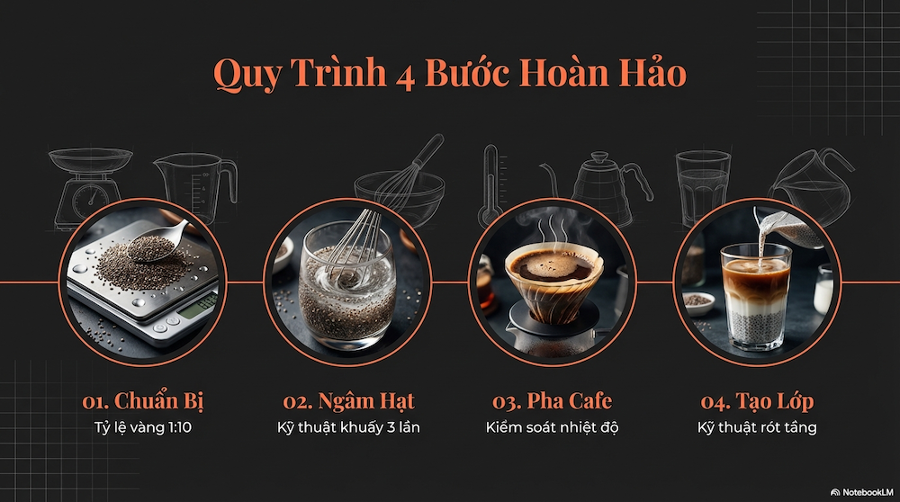 Quy Trình 4 Bước Pha Cafe Hạt Chia Ngon Như Quán – Kèm Mẹo Pro Ở Mỗi Bước