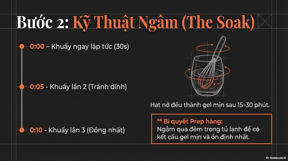 Bước 2 – Ngâm Hạt Chia Đúng Cách (15–30 Phút)