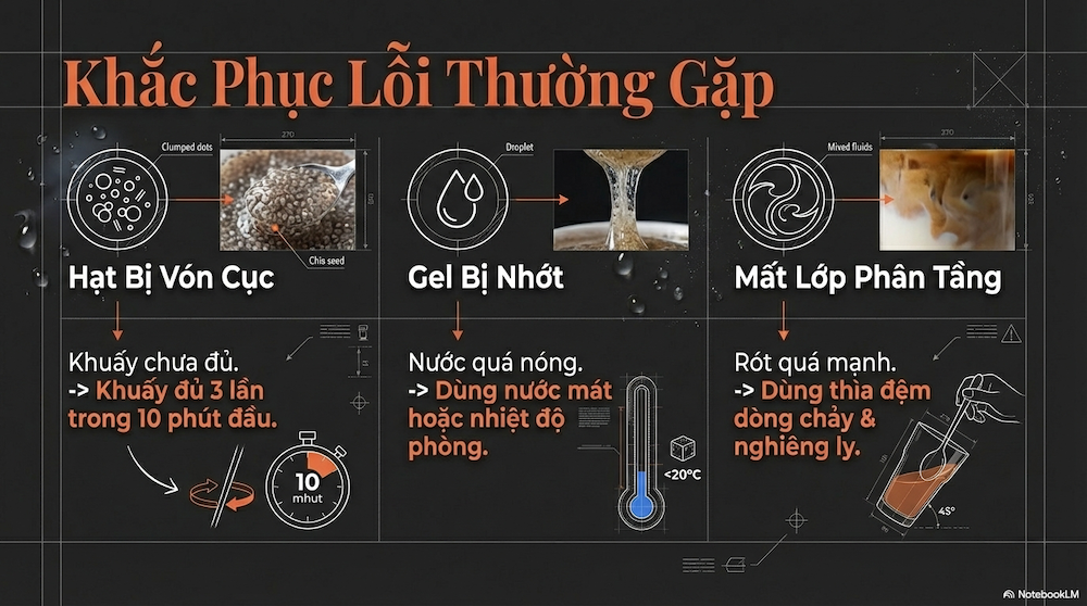 5 Sai Lầm Khiến Cafe Hạt Chia Bị Nhớt, Vón Cục Hoặc Mất Ngon – Và Cách Sửa Ngay