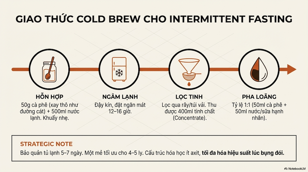 Công Thức 3 – Cà Phê Ngâm Lạnh (Cold Brew) Cho Người Ăn Kiêng Kiểu Hạn Chế Thời Gian