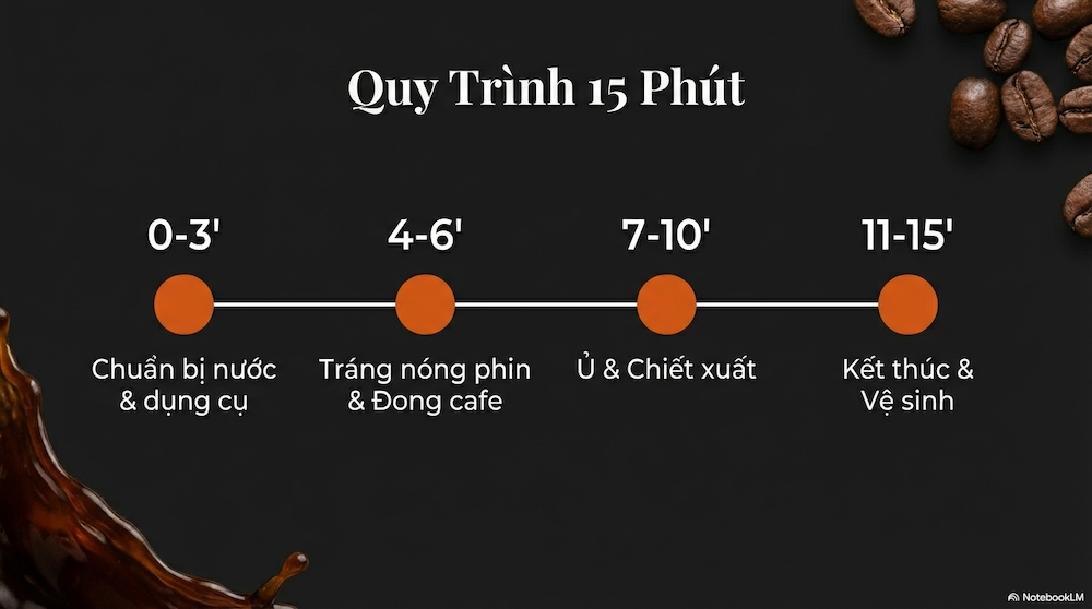 Quy Trình 15 Phút Từ Chuẩn Bị Đến Ly Phin Hoàn Hảo