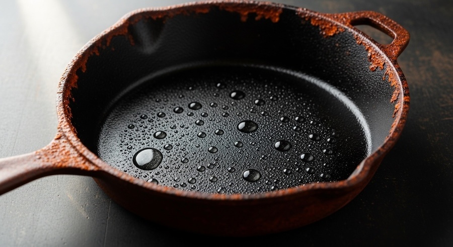 Cách phục hồi (tôi dầu lại) chảo gang bị gỉ sét