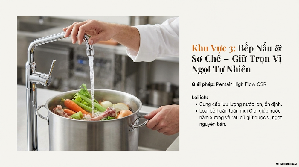 Khu vực 3: Bếp nấu & Sơ chế (Dòng High Flow)