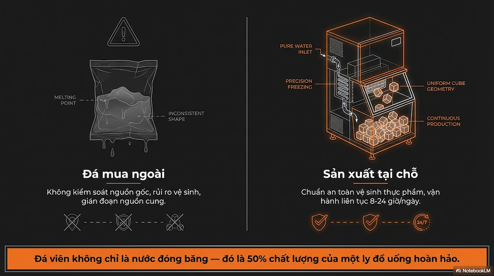 Tiền mua đá ngoài vs. tự sản xuất — con số tháng thứ 3 trông như thế nào?