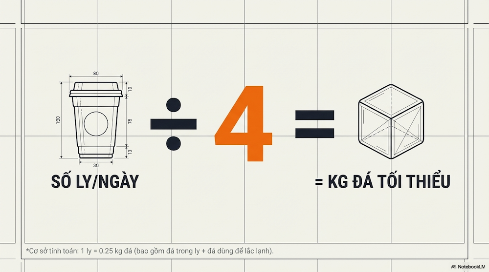 Quán bạn thực sự cần bao nhiêu kg đá mỗi ngày?