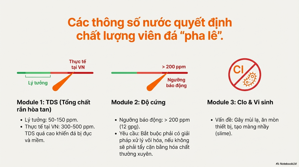 Các Thông Số Nước Quan Trọng Khi Vận Hành Máy Làm Đá