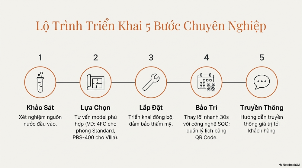 Giải pháp máy lọc nước cho resort: Cách tối ưu trải nghiệm khách hàng và giảm chi phí vận hành