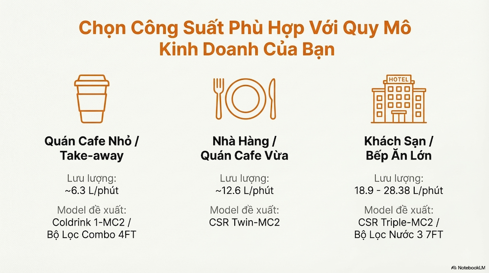 Hướng Dẫn Chọn Công Suất Theo Quy Mô Kinh Doanh