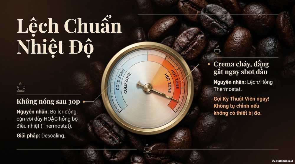 Máy không lên nhiệt đủ hoặc quá nhiệt