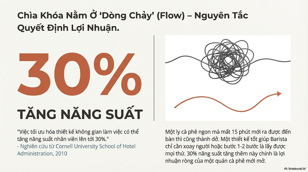 Mô hình quầy pha cà phê: 4 Layout Tối Ưu Vận Hành & Quy Tắc "1 Chiều"
