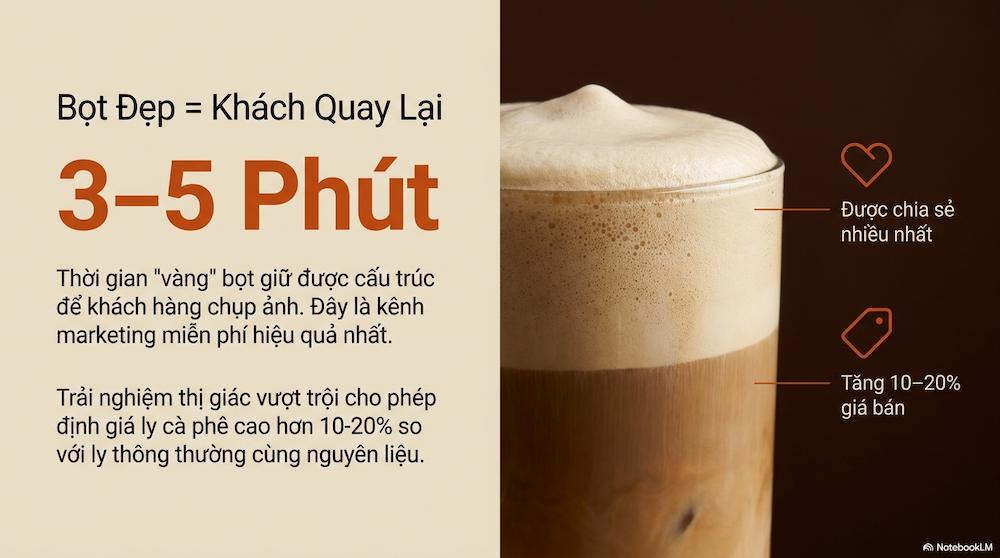 Bọt Đẹp = Khách Quay Lại, Giá Tăng 10–20%